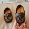 Mocasines Casuales Estilo Coreano para Niños 2026 Otoño Nuevas Llegadas Zapatos sin Cordones para Niñas Zapatos de Cuero de Moda para Niños
