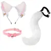 Diadema con Orejas de Gato para Cosplay Joyería de Cola de Gato Hecha a Mano Lindo Accesorios para el Cabello de Chica Gato Orejas de Animal Set de Accesorios de Cola de Animal