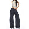 Pantalones Casuales de Cuadros Naranja Infantil Estilo Coreano Dulce para Mujer, Holgados, Ceñidos y con Caída, de Longitud Completa, Modernos y Versátiles