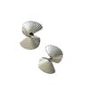 Pendientes irregulares en forma de abanico para mujer, estilo sencillo y frío, combinables con todo, chapados en plata S925, estilo Ins, exquisitos y modernos.