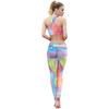 Traje de Moda Estampado Digital 2024 Mallas Elásticas de Cuatro Agujas Seis Hilos Pantalones Ajustados Conjunto de Dos Piezas para Mujer