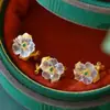 Tektronix Anel Florido Retro Ouro Rosa Ouro Rosa Joias Femininas Nicho Atacado