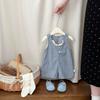 Jardineira de Outono para Meninas Estilo Coreano 2025 Nova Calça Infantil Versátil de Veludo Cotelê Shorts Comprimento Joelho