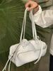 Bolsa Feminina 2025 Nova Bowling Ombro Axilar Bolsa Tote Grande Capacidade Bolsa Feminina Moda Couro Genuíno Bolsa Feminina