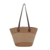 2025 Bolso de Paja Tejida Verano Nuevo de Viaje Gran Capacidad Rayado de un Solo Hombro de Moda Bolso de Playa para Mujer