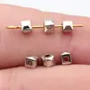 3.4X3.1X3.1Mm, Diámetro del Agujero Aproximadamente 1.4mm, 0.16g, Color K Blanco, Cuentas Espaciadoras Geométricas Facetadas con Agujero Pequeño