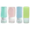 Frasco Dosador de Silicone Translúcido de Grau Alimentício para Uso Misto 90ml Espessado à Prova de Vazamento Portátil para Artigos de Higiene Pessoal e Produtos de Skincare de Viagem