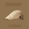Gorra Plana de Color Liso Versátil Estilo Coreano Estilo Versátil Cuadros para Mujer Verano Ala Ancha Adelgazante Facial Protección Solar Sombrero Parasol Cabeza Grande
