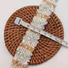 Cinturón Tejido de Tweed Colorido de Ala Ancha con Cerdas de Cepillo de Dientes, Lentejuelas Doradas de Seda, Accesorios para Ropa, Accesorios para Manualidades