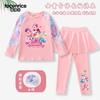 Novo Maiô Infantil Fofo e Adorável para Meninas 2025, Maiô de Duas Peças para Meninas, Novo Estilo para Crianças Maiores, Manga Longa e Calça Longa