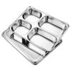 Fiambrera de Acero Inoxidable Indonesio 304 para Estudiantes, Cantina, Restaurante, Plato con Compartimentos, Plato para Comida Rápida, Fiambrera Profundizada y Engrosada con Tapa