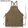 Delantal grueso nuevo modelo hecho a medida en stock para cocina casera, lona de 16 oz resistente a la suciedad con logotipo impreso, comercio exterior transfronterizo al por mayor