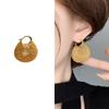 Aretes de Bolsa de Dinero Huecos Estilo Antiguo Chapados en Oro Nuevo Popular Retro de Alta Gama Lujo Ligero Aretes Blancos Aretes Moda