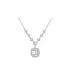 Colar Cubo Pequeno de Diamante Cintilante para Mulheres, Corrente de Clavícula Geométrica Simples e Sofisticada Incrustada com Diamantes, Pingente Criativo Moderno e Versátil