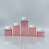 Garrafas Vazias Personalizadas de 10-100ml Transparentes com Tubo de Puxar para Essência, Máscara Facial, Garrafas de Vidro com Boca Larga, Garrafas para Óleos Essenciais com Tampas de Romper