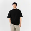 Camiseta Estilo Japonês de Manga Curta com Gola Alta Pequena Masculina de Verão Fina Respirável Camiseta Básica Moda Manga Meia