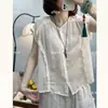Chal de Ramio con Encaje de Retazos Cuello en V Manga Corta Verano Nuevo Holgado Camisa para Mujer Top Reductor de Edad