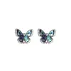 Pendientes de Mariposa de Color Mágico Aurora con Circonita para Mujer, Lujo Ligero, Diseño de Nicho, Pendientes con Sentido Avanzado, Conchas de Abulón de Mar Profundo, Accesorios para Orejas