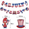 Decoración para Fiesta del Día de la Independencia de Estados Unidos Cuatro de Julio Bandera de Enano Inserto para Pastel Accesorios de Decoración del Día Nacional Americano