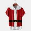 Camiseta Nueva de Navidad Transfronteriza Serie Navideña Impresión 3D Amazon Aliexpress Camisa de Manga Corta para Hombre