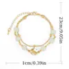 Novo Bracelete Feminino Flor de Madrepérola Estilo Chinês, Bracelete de Contas Dupla Camada de Alta Qualidade, Joia Versátil de Nicho Atacado
