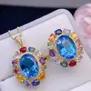 Set de Piedras Preciosas de Topacio Natural Puro de Colores Enviado, Calidad de Cuerpo Completamente Limpio con Excelente Color de Fuego, Piedra Principal 10*1.