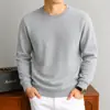 Sudadera con cuello redondo de peso pesado transfronteriza para hombre, nueva moda casual de primavera y otoño, color liso, manga larga, capa base, sudadera para hombre, personalizable