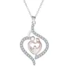 Knn-140 Collar Cálido Familiar Femenino Dibujos Animados Joyería Transfronteriza Forma de Corazón Cadena de Suéter con Diamantes Lujo Accesible Gama Alta