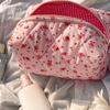 Bolsa de Cosméticos Coreana Girly de Corazón al por Mayor, Bolsa de Aseo Pequeña Fresca de Cereza, Bolsa de Cosméticos para Toalla de Viaje y Viaje de Negocios
