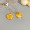 Tienda de Oro Mismo Estilo Oro Arena Punto de Diamante Lingote Pequeño Nube Auspiciosa Candado Bolsa Colgante de Collar para Mujer Alta Retención de Color Lindo Candado de Oro Regalo