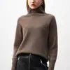 Suéter Base de Lana de Oveja 100% de Cuello Alto para Mujer, Tejido de Punto de Color Sólido con Mangas Raglán para Invierno, Elegante y Adecuado para el Trabajo