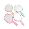 Nuevo Espejo de Mano de Encaje con Forma Irregular para Niñas, Espejo Pequeño Portátil con Mango Imprimible, Espejo de Maquillaje