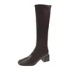 Botas largas para mujer 2026 primavera y otoño botas altas botas de montar blancas botas de caña media ajustadas botas largas