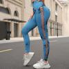 Nuevos Pantalones de Yoga Tie-Dye Laterales Huecos Transfronterizos Ajustados de Cadera Melocotón Cintura Alta Sin Costuras Fitness Deportes para Mujer