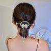 Horquilla con Borla de Linterna de Loto Accesorios para el Cabello de Moda Clásica Linterna Luminosa Linterna de Palacio Borla de Perlas Clip Clip de Tiburón