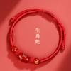 Pulsera de Hilo Rojo del Año del Caballo 2026 para Mujer, Pulsera de Hilo Rojo del Zodiaco Serpiente, Conejo, Tigre, Mono, Cerdo, Pulsera Tejida Hecha a Mano para Hombre