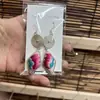 Pendientes de Pieza Bordada Vintage Bordados a Mano de Estilo Étnico de Moda, Colgantes de Oreja Pequeños Cortos con Borlas, Joyería de Plata Miao de Yunnan para Mujeres