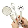 Suplemento Alimentar para Bebê Ovo Aço Inoxidável Batedor de Ovos Separador de Clara de Ovo Novo Conjunto de Ferramentas para Assar Filtro Doméstico