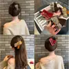 Pinza de Tiburón para el Pelo con Lazo de Felpa Estilo Chanel, Pinza para la Parte Trasera de la Cabeza, Pinza para el Pelo, Accesorios para el Cabello de Nuevo Estilo Otoño e Invierno