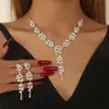 2025 Suministro Transfronterizo Joyería Moda Creativa Diamante Espiga de Trigo Collar Pendientes Set de Joyería Accesorios de Boda Nupcial