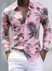 Camisa masculina casual estilo americano de manga longa com estampa digital, não amassa, com bom caimento, camisa da moda para homens
