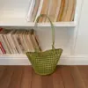 Bolsa de Palha Grande Capacidade Estilo Francês, Bolsa de Ombro Vazada de Luxo Leve, Design de Nicho, Textura de Alta Qualidade, Bolsa para Mãe e Filha para o Dia a Dia