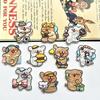 Parche Acrílico de Oso Lindo de Dibujos Animados con Línea de Perlas Coreano DIY Horquilla Broche Calcomanías para Refrigerador Accesorios