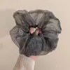 Goma para el pelo de Gipsófila con Pedrería Brillante, Hilo de Burbujas, Diadema Francesa Retro de Rayas de Alta Gama, Cuerda para el pelo estilo Ins Coreano