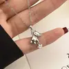 Collar Divertido de Oso Recogiendo Estrellas para Mujer, Diseño de Lujo Ligero, Colgante de Estrella de Alta Gama, Cadena para Clavícula de Acero Inoxidable, Regalo para Novia