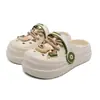 Nuevos Zuecos con Cordones Temática Musical para Mujer 2024, Punta Cerrada de Doble Uso, Sandalias de Verano para Playa al Aire Libre de Moda
