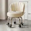 Banqueta Giratória Doméstica com Encosto, Banqueta Pequena com Rodas, Banqueta Baixa, Banqueta Redonda, Banqueta de Preenchimento de Costura, Banqueta Móvel, Banqueta de Aprendizagem Infantil