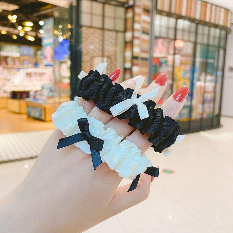 黑白褶皱发圈