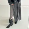 Lujo Ligero Nicho Retro Otoño e Invierno 2025 Nuevas Botas Cortas de Punta Fina con Tacón Grueso para Mujer Comercio Exterior Transfronterizo