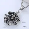 Europa y Estados Unidos serie oscura transfronteriza motocicleta serie Cabeza de Fantasma estilo punk hip hop dominante moda collar para hombre titanio acero al por mayor